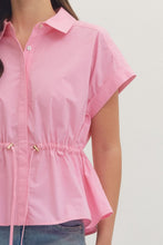 Blush Cinch Peplum Top