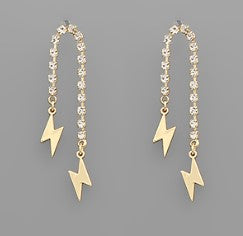 Arch Crystal Row & Charm Earrings