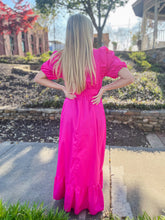 Dawson Poplin Ruffle Puff Sleeve Maxi Dress