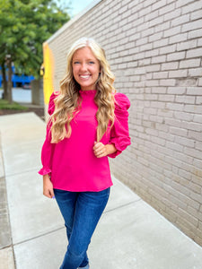 Christine Ruffle Puff Sleeve Top