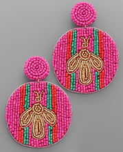 Bee & Stripe Beaded Earrings