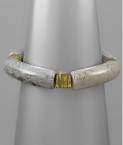 Acrylic Tube & Metal Circle Bracelet