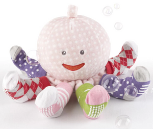 Mrs. Sock T. Pus Plush Octopus with 4 Pairs of Socks (Pink)
