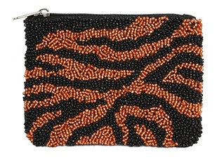 Beaded Tiger Pattern Coin Pouch