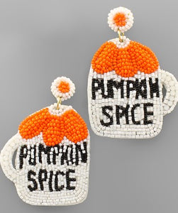 Pumpkin Spice Beaded Earrings
