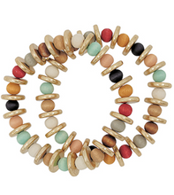 Wood and Metal Beaded Bracelet