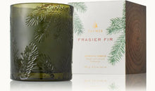 Frasier Fir Poured Candle Molded Green Glass