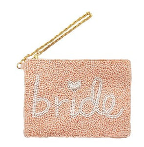 Beaded Bride Coin Pouch with Chain